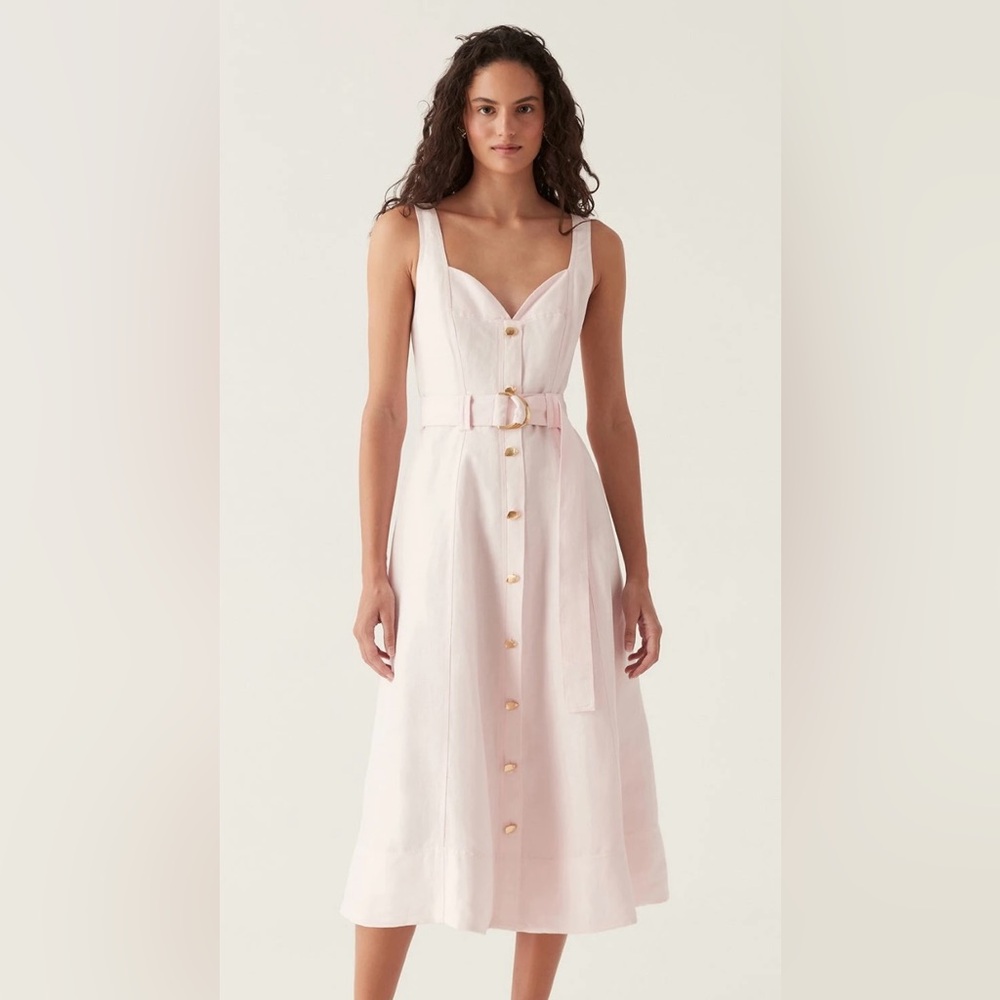 Aje Clay Belted Midi Dress